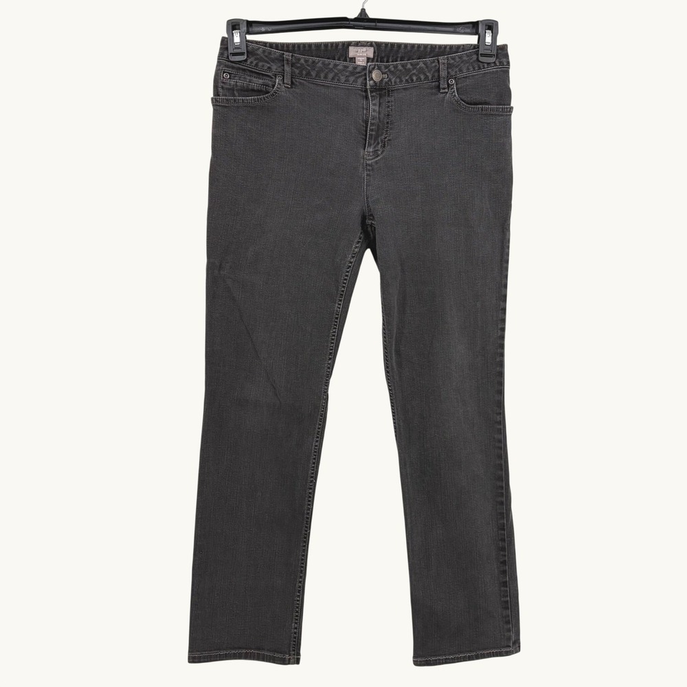 J. Jill Slim Leg Jeans Charcoal Gray Stretch Authentic Fit Casual 12 Minimalist